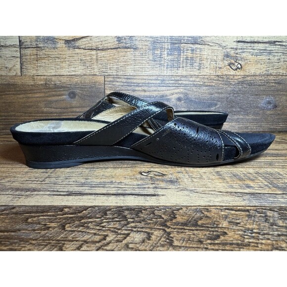 Clarks Artisan Collection Black Leather Sandals Women’s Size 8M‎ - Picture 5 of 10